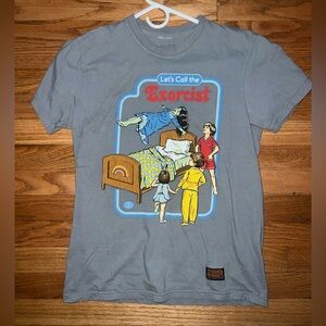 Gray Graphic T-Shirt with Exorcist Design